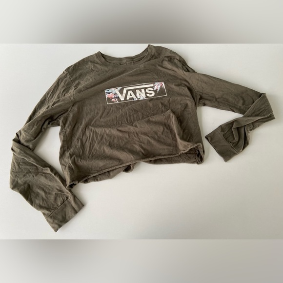Vans tropical graphic long sleeve crop t shirt Size XL - Picture 2 of 6